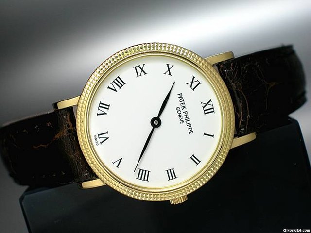 Patek Philippe "CALATRAVA" 18K/750 Gelbgold/Lederband watches