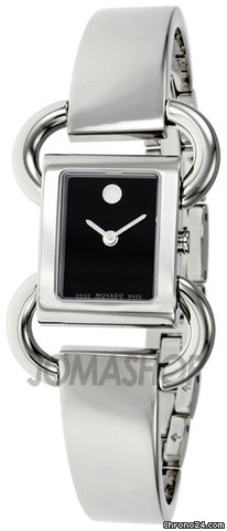 Movado Linio Stainless Steel Black Dial Ladies Watch 0606471 watches