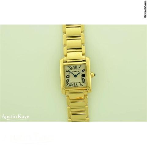 Cartier Tank Francaise 18ct Yellow gold quartz on bracelet watches