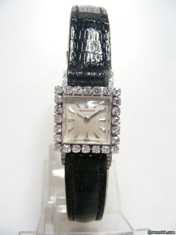 Jaeger-LeCoultre Lady art deco vintage carree en or blanc/white gold with diamonds in beze/lunette en diamants et entres cornes watches