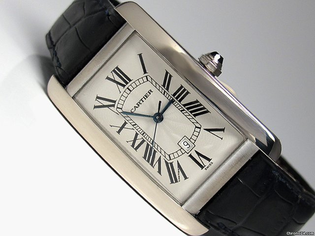 Cartier TANK AMERICAINE LARGE in 750/18K Wei gold watches