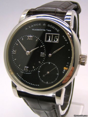 A. Lange & Sohne Lange 1 Platin schwarzes Zifferblatt watches
