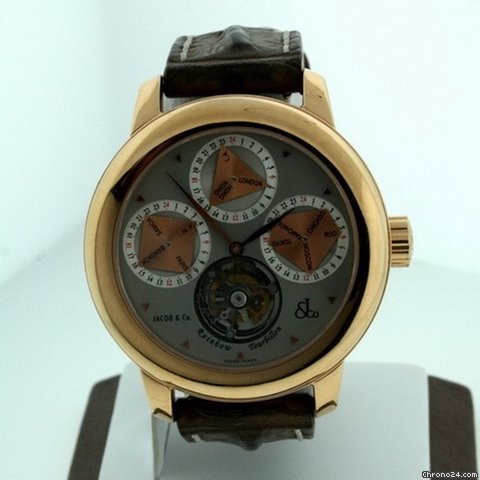 Jacob & Co. . R5RG Men's Tourbillon 4 Time Zone Pre-owned watches