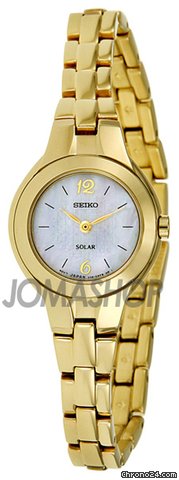 Seiko Gold-tone Dress White Dial Solar Quartz Ladies Watch SUP026 watches