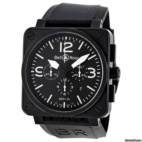 Bell & Ross Carbon Chronograph Black Dial Stainless Steel Mens Watch BR0194-BL-CA watches