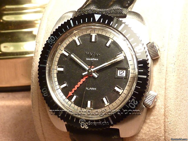 Wyler Incaflex Alarm Original Vintage 1960's Memovox Style watches