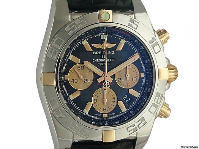 Breitling Chronomat B01 Stahl/Rosegold Krokoarmband 44mm watches