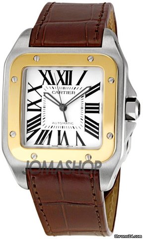 Cartier Santos 18kt Yellow Gold and Steel Automatic Mens Watch W20072X7 watches