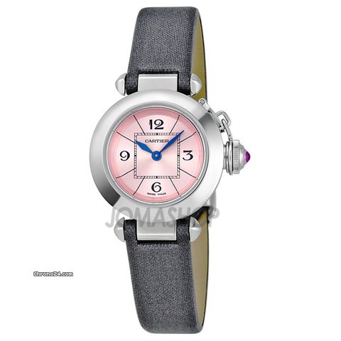 Cartier Miss Pasha Pink Dial Satin Strap Ladies Watch W3140026 watches