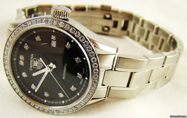 TAG Heuer CARRERA LADIES AUTOMATIC DIAMOND BLACK WATCH watches