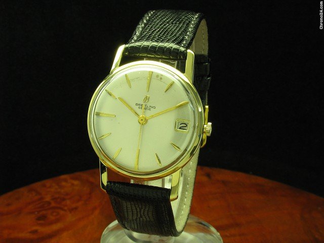 Breitling Geneve 18kt 750 Gold Automatic Kaliber 4002 Herrenuhr watches