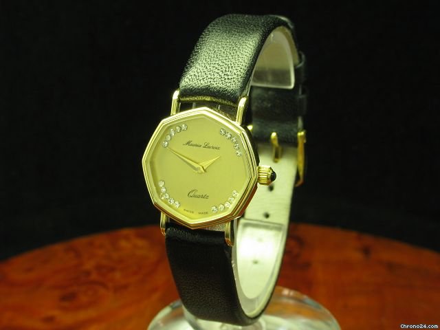 Maurice Lacroix Gold Mantel Damenuhr Diamant Besatz watches