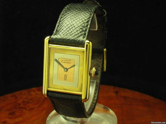 Cartier Tank Argent 925 Silber Vergoldet Handaufzug Damenuhr watches