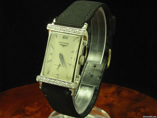 Longines Herrenuhr 14kt Gold Rectangular Mit Diamanten watches