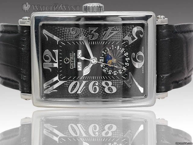 Gevril Avenue of Americas Triple Date Moonphase Automatic XL - Special Edition 500 Pieces - 34mm Stainless Steel - Ref 5031 - Boxes/Papers 100% Complete watches