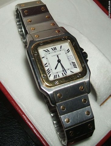 Cartier SANTOS Herren Men Automatik 18K Gold Edelstahl mit Box watches