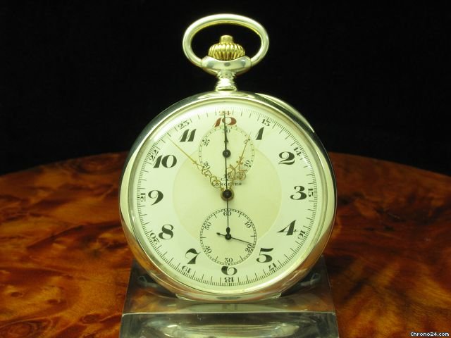Longines Open Face Lepine Taschenuhr Chronograph 900 Silber watches