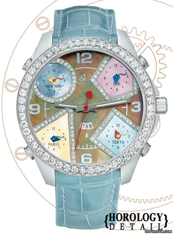 Jacob & Co. 5 Time Zone Diamond Accent Watch - JC54PDA watches