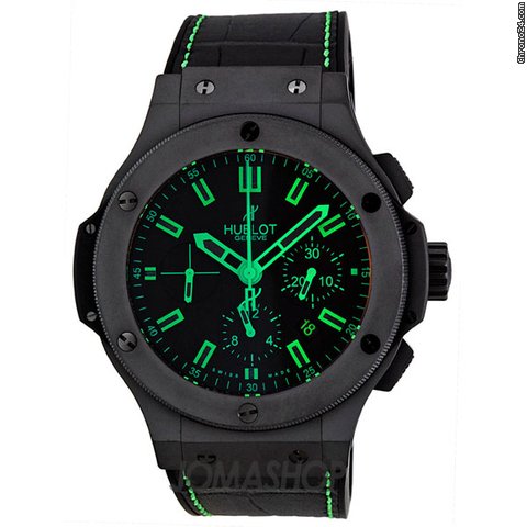 Hublot All Black and Green Carat Mens Watch 301CI1190GRABG11 watches