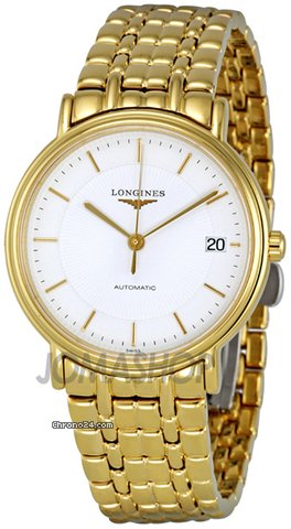 Longines White Dial Automatic Gold PVD Stainless Steel Bracelet Mens Watch L48212188 watches