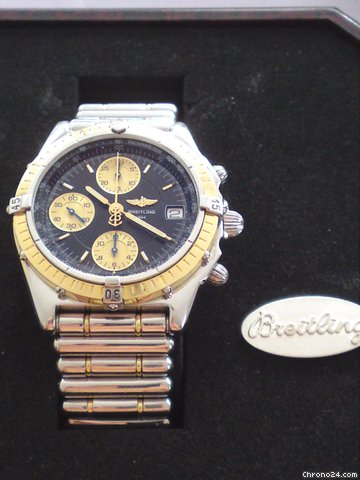 Breitling Chronomat Herren Stahl/Gold Automatik D 13050 schwarzes Ziff watches