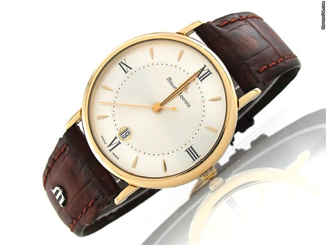 Maurice Lacroix Damenuhr 69686 35 mm Edelstahl vergoldet Quarz watches
