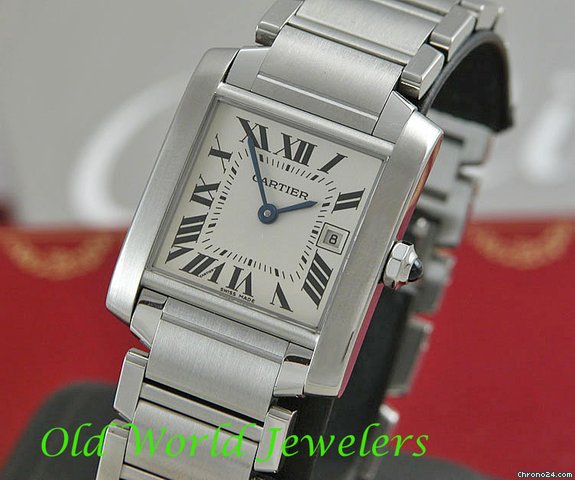 Cartier STAINLESS STEEL MID SIZE TANK FRANCAISE watches