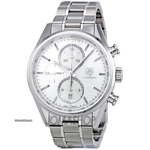 TAG Heuer Carrera Automatic Chronograph Silver Dial Stainless Steel Mens Watch CAR2111.BA0720 watches