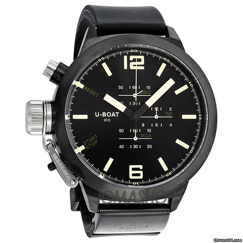 U-Boat Black Dial Rubber Stainless Steel Mens Watch 1022 watches