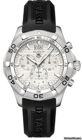 TAG Heuer Aquaracer Silver Guilloche Dial Chronograph Mens Watch CAF101F.FT8011 watches