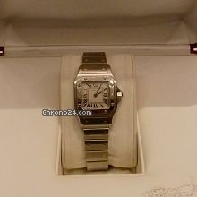 Cartier mini santos GALBEE quartz ss box and paers watches