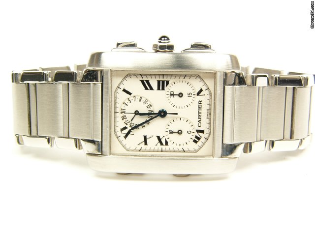 Cartier Tank Francaise Chronoflex stainless steel Mod 2303 watches