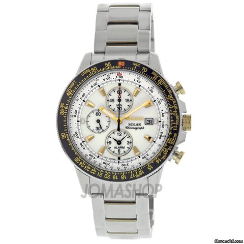 Seiko Flight Solar Quartz Stainless Steel Mens Watch SSC011 watches