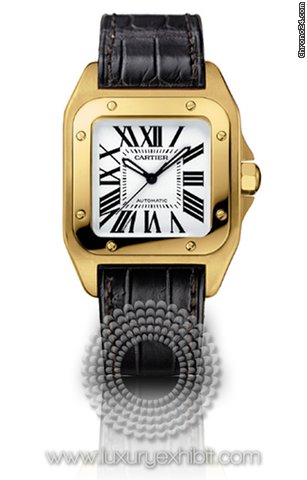 Cartier Santos 100 18kt Yellow Gold Ladies Watch W20112Y1 watches