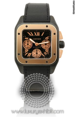 Cartier Santos 100 Titanium Satined Coated with ADLC Mens Watch W2020004 watches