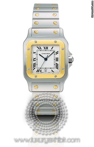 Cartier Santos 18kt Yellow Gold and Stainless Steel Mens Watch W20011C4 watches