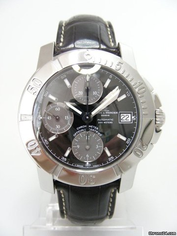 Baume & Mercier Capeland S chronographe steel/acier cadran noir black dial watches