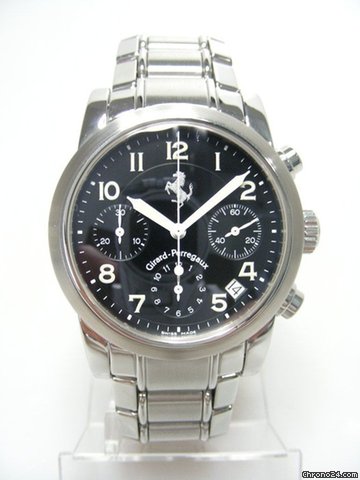 Girard Perregaux Chronographe "Ferrari" full steel/complet acier cadran noir black dial watches