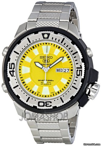 Seiko 5 Yellow Dial Stainless Steel Automatic Mens Watch SKZ251 watches