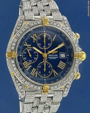 Breitling Crosswind Gold/Steel/Diamonds Custom made watches