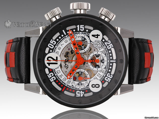 B.R.M V14-44 Racing Skeleton Dial - 44mm Stainless Steel - ORANGE HANDS - SPECIAL LIMITED EDITION (Only 50 pieces) - COMPLETELY SOLD OUT watches