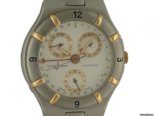 Ulysse Nardin Acqua 24h Kalender Stahl/Gelbgold Ref. 254-26-8 Vintage 37mm watches