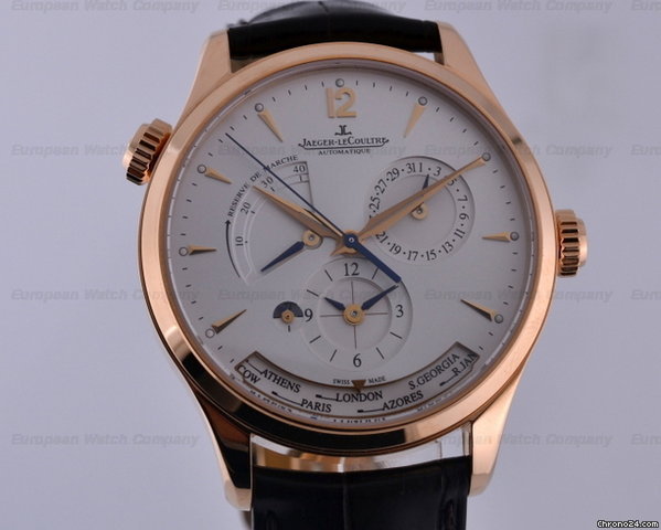 Jaeger-LeCoultre Master Geographic 18K Rose Gold Silver Dial 40MM watches