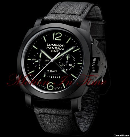 Panerai "The Black Night" PAM 317 Luminor 1950 Chrono Monopulsante 8 Days GMT watches