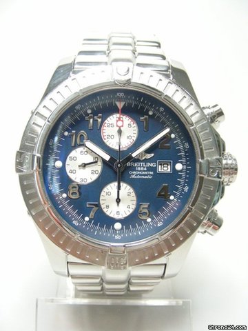 Breitling Super Avenger chronographe XL 48mm full steel/complet acier cadran bleu dial watches