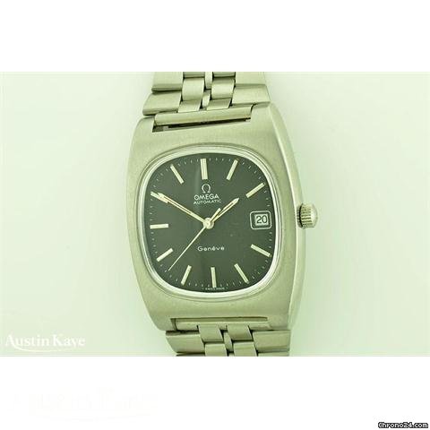 Omega Geneve steel automatic date on bracelet watches