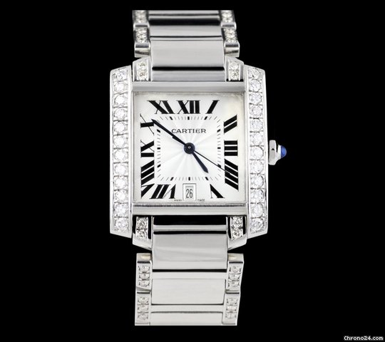 Cartier Tank Francaise Diamonds Large Automatic SS watches