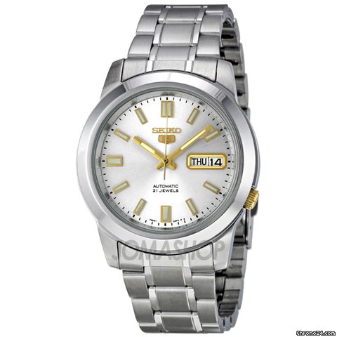 Seiko 5 Silver Stainless Steel Automatic Mens Watch SNKK09 watches