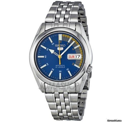 Seiko 5 Blue Dial Stainless Steel Automatic Mens Watch SNK371 watches
