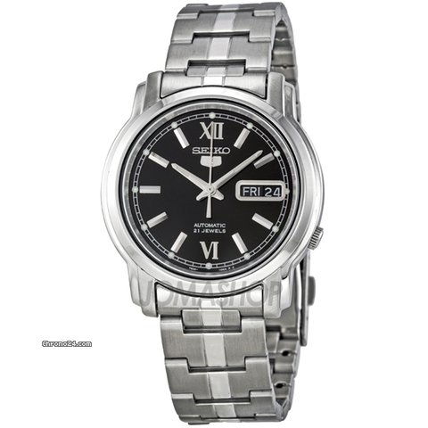 Seiko 5 Automatic Black Dial Stainless Steel Mens Watch SNKK81 watches